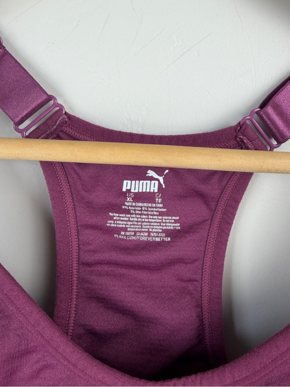 Puma Purple Racerback Sports Bra Size XL - Picture 4 of 4
